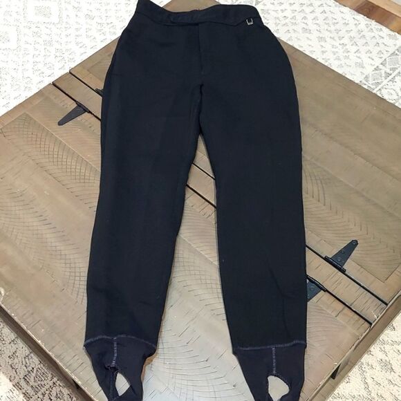Vintage ROFFE Black Ski Stirrup Pants Sz 8 - Picture 1 of 10